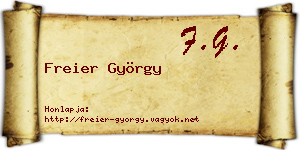 Freier György névjegykártya